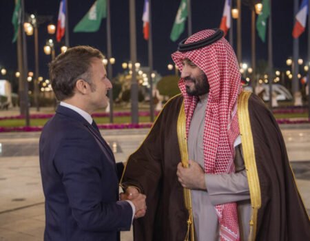 President Emmanuel Macron and Saudi Crown Prince Mohammed bin Salman